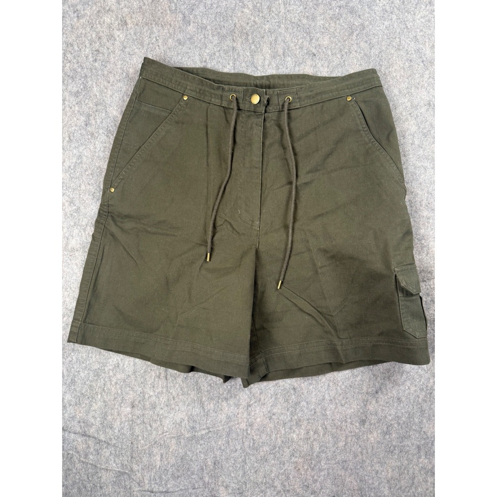 Lauren Ralph Lauren Womens Olive Green Cotton Cargo Shorts Size 8 Drawstring